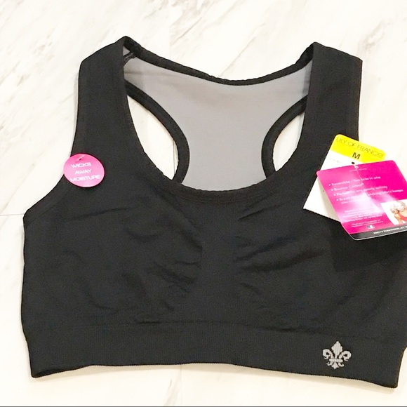 Lily of France Sports Bra Reversible Medium Black - Picture 2 of 12